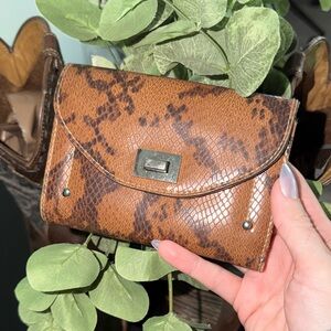 Brown Snakeskin-Pattern Wallet